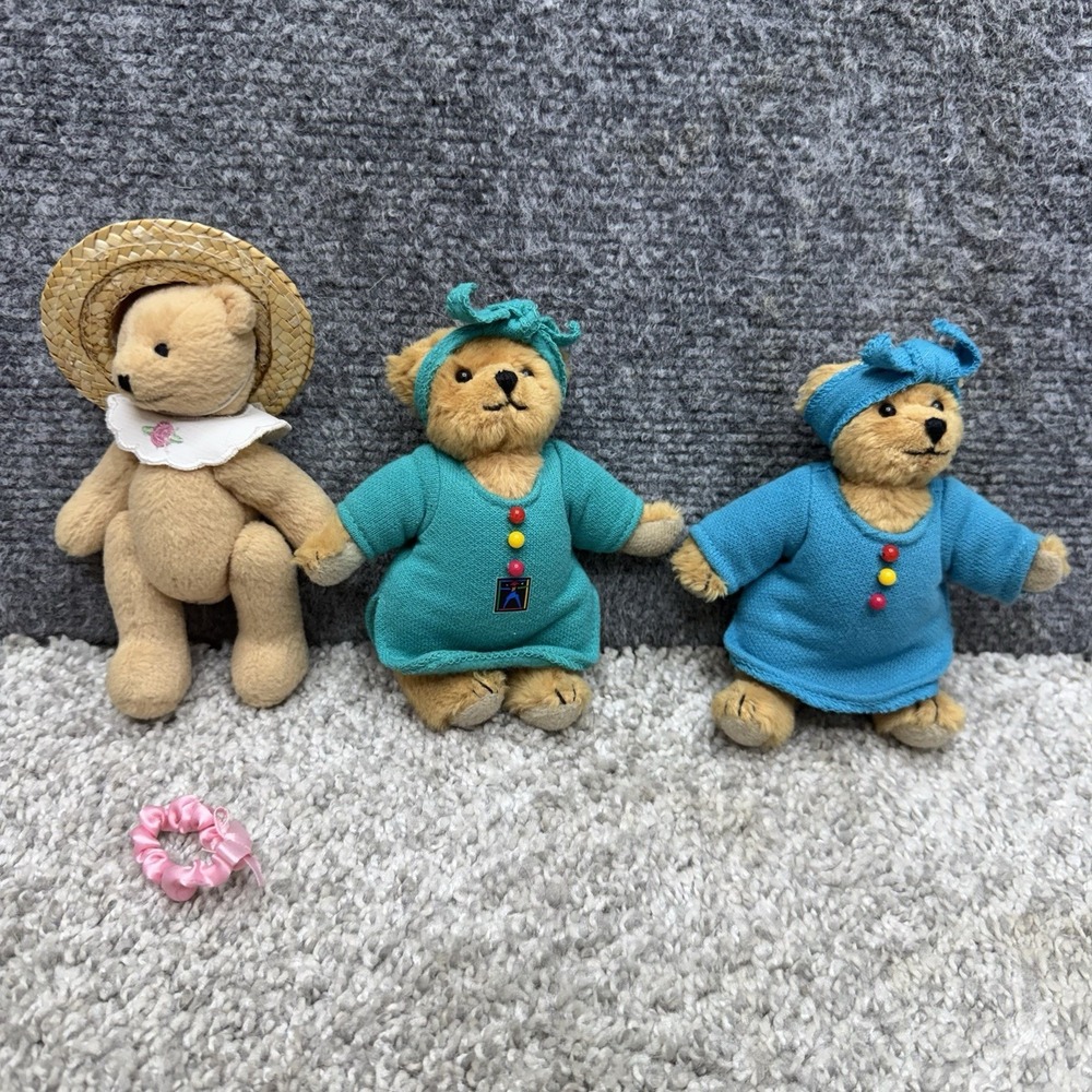 American Girl Pleasant Company Miss AG Teddy Miniature Bear Dolls Lot x3